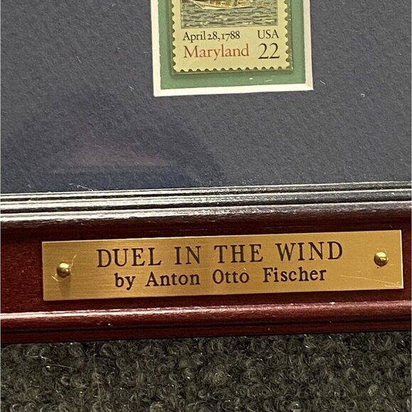 Anton Otto‎ Fischer Framed Art Print Duel in the Wind Commemorative Stamps 18x22 - Picture 7 of 16